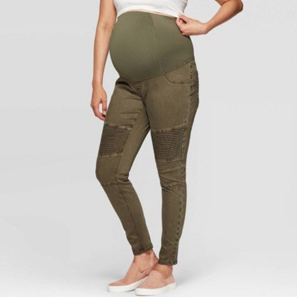 HP 🎉 NWOT Olive Crossover Moto Jegging by Isabel Maternity Ingrid & Isabel